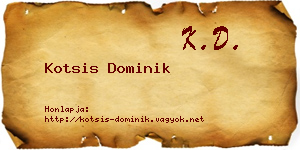 Kotsis Dominik névjegykártya
